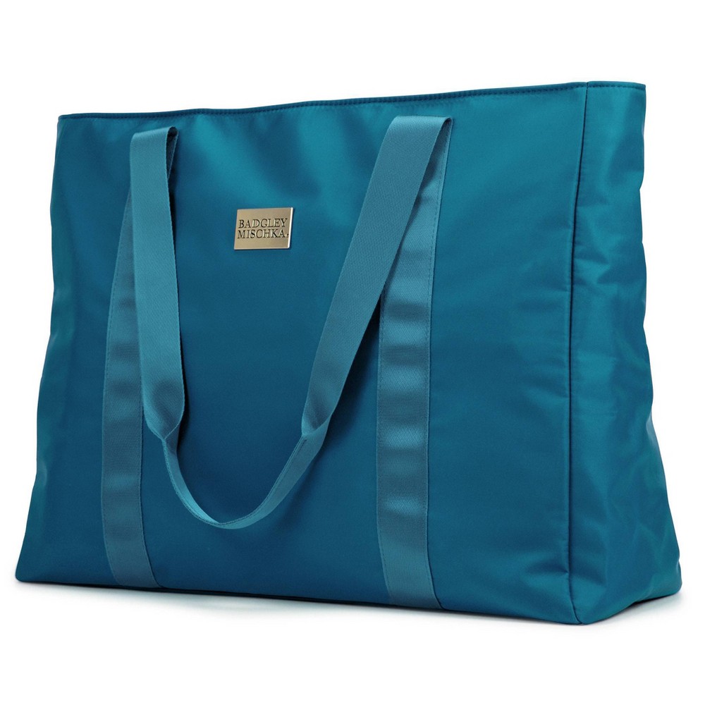 Photos - Women Bag Badgley Mischka Nylon Travel Weekender Bag - Aqua Blue 