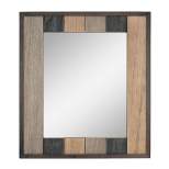 26.6" x 24" Rectangle Natural Wood Plank Mirror Brown - Stonebriar Collection