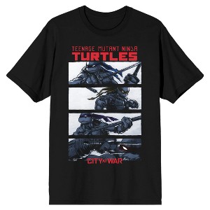 TMNT City At War Men's Black Short Sleeve Crew Neck Tee - 1 of 3