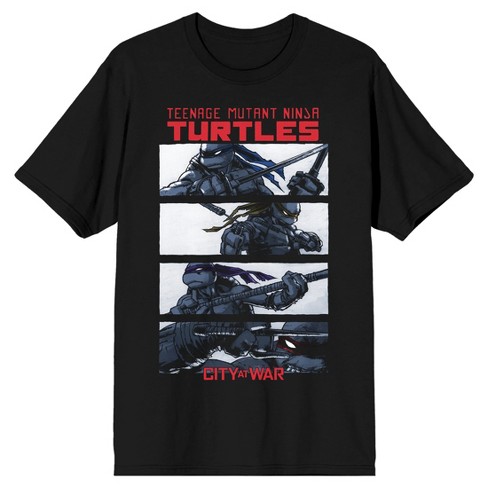 TMNT City At War Men's Black Short Sleeve Crew Neck Tee-XS