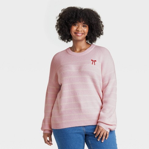 Pink pullover sweater women's hotsell