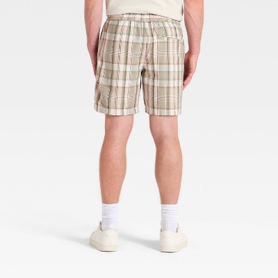 Men's 6" Pull-On Shorts - Goodfellow & Co™ Green Plaid