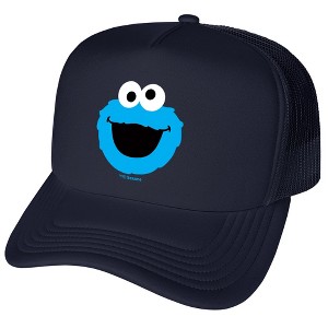 Sesame Street Cookie Monster Head Foam Trucker Cap Navy - 1 of 4