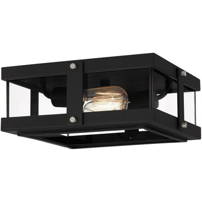 Transitional Beck 12.75" Nickel Flush Mount with Clear Glass