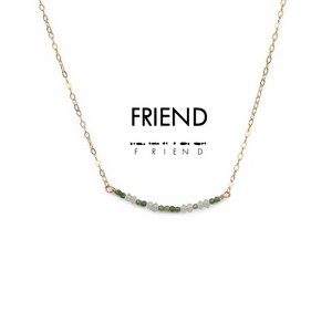 ETHIC GOODS Women's Dainty Stone Morse Code Necklace [FRIEND] - 1 of 4