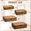 Aoibox Set of 4 Seagrass Wicker Storage Baskets with Lids Decorative Flat Organizer Bins for Shelf Bedroom Closet - 2 of 4