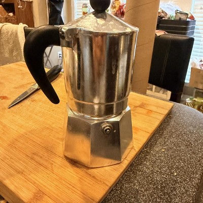 Bialetti 3 Cup Moka Stovetop Espresso Maker - Silver: Aluminum