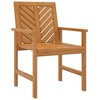 vidaXL – Solid Acacia Wood Patio Dining Chairs with Distinctive Diagonal Slat Pattern - 3 of 4