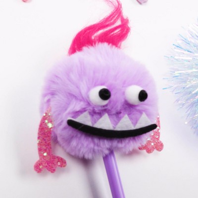 Yoobi Novelty Pom Pom Pen Baby Blue Monster : Target