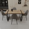 NicBex 59" Dining Table Set for 4 Light Wood Dining Table Metal Base with 4 Chairs for Dining Room - 2 of 4