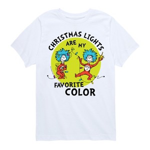 Boys' - The Cat in the Hat - Christmas Lights Are My Favorite Color Short Sleeve Graphic T-Shirt - 1 of 4