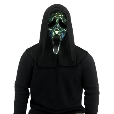 Ghost Face® Disco Mirror Mask by Fun World – Oil Slick Finish with Lurex Sparkle Shroud – Official Scream Mask – Halloween, Costume, Cosplay & Display