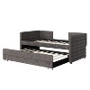 KTMBDW Twin Size Daybed with Trundle and Three Drawers, Modern Chenille Fabric Upholstered Day Bed Frame for Bedroom Guest Room - 4 of 4