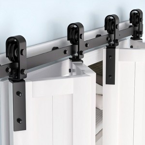 Sliding Door Hardware - Bi-Folding Track Kit for 2/4 Closet Doors, Heavy Duty Side Mounted Roller, Smooth Quiet Operation, Easy Install (No Door) - 1 of 4