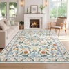 Modern Floral Printed Area Rugs Soft Thin Low Pile Washable Carpet Indoor Non Slip Carpet for Living Room Bedroom Office Home Decor - 4 of 4