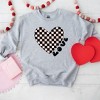 Simply Sage Market Women's Graphic Sweatshirt Checkered Heart Black - 2 of 2