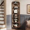 Hommoo 70.8" Rustic 6-Tier Corner Bookshelf - 2 of 4