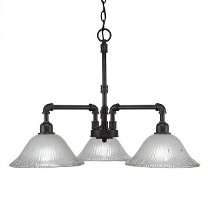 Toltec Lighting Vintage 3 - Light Chandelier in  Dark Granite with 10" Frosted Crystal  Shade - 1 of 1