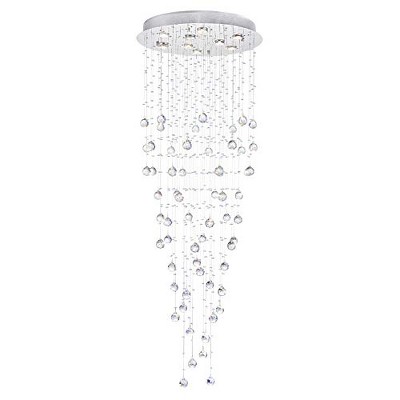 CWI Lighting Rain Drop 9 Light Flush Mount With Chrome Finish