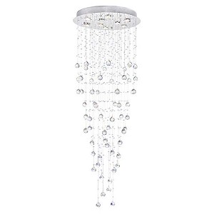 CWI Lighting Rain Drop 9 Light Flush Mount With Chrome Finish - 1 of 2