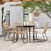 vidaXL Dining Set Oak and Black PE Rattan and Powder-Coated Steel - 2 of 4