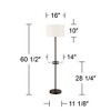 360 Lighting Caper Modern Floor Lamps with Tray Table 60 1/2" Tall Set of 2 Bronze USB and Outlet Off White Fabric Drum Shade for Living Room Bedroom - image 4 of 4