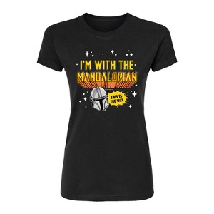 Women's - Star Wars - The Mandalorian Im With Mando Fitted Graphic T-Shirt - 1 of 2