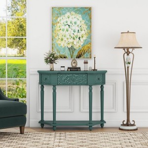 NicBex Vintage Style Console Table for Entryway,3 Drawers Sofa Table with Embossed Pattern,Entryway Table for Entrance,Hallway,Living Room - 1 of 4
