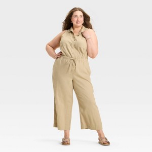 Women's Button-Front Jumpsuit - Universal Thread™ - 1 of 3