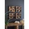 Recycled Wood Panel Wall Art, 13.5" Square, Natural Brown Finish, Set of Four By Kalalou - 3 of 4