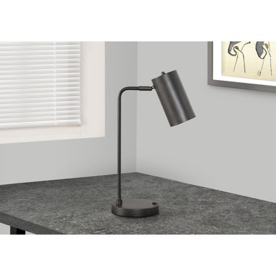 Monarch Specialties Lighting 18inchH Table Lamp Usb Port Included Grey Metal Grey Shade Modern