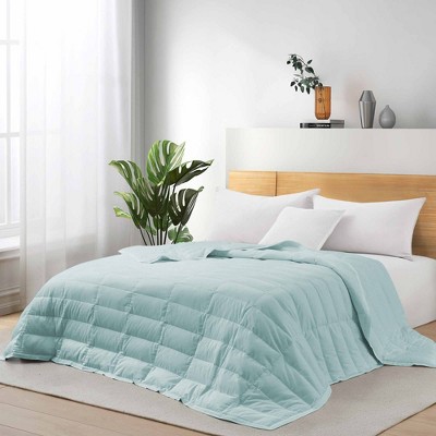 Puredown Lightweight Cooling Lyocell White Down Blanket, Tencel Comforter for Summer