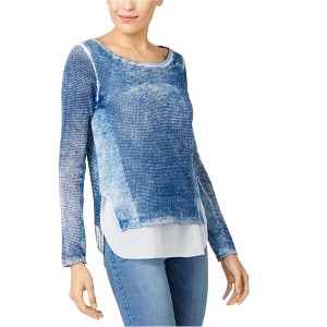 I.N.C International Concepts Womens Acid Wash Pullover Sweater, Blue, Small - 1 of 1