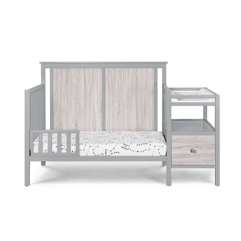 Suite Bebe Connelly 4-in-1 Convertible Crib and Changer Combo - Gray/Rockport Gray, 4 of 11