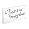 19.6" x 10.1" This is Your Happy Place Contemporary Acrylic Box USB Operated LED Neon Light White - JONATHAN Y: Modern Novelty Lamp - 4 of 4