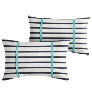 2pk Sorra Home Sunbrella Double Petite Flange Indoor Outdoor Throw Pillow Sets - 1 of 4