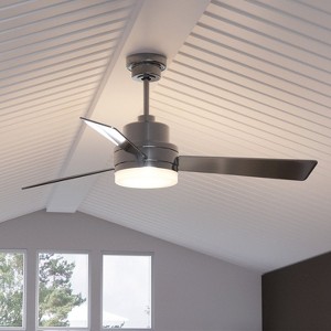 Urban Ambiance Luxury Modern Indoor Ceiling Fan,  15.8"H x 52"W,  Brushed Nickel, UHP9210 - 1 of 4