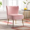 WestinTrends Phoebe Upholstered Tufted Velvet Accent Chair With Metal Leg - 2 of 4