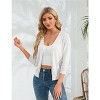 Clearlove Womens Cropped Cardigan Knit Shrugs for Dresses V Neck Button Down Bolero Cardigans Sweaters - 4 of 4