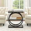 Lirago 11.8" rectangle 3-Tier Metal End Table - Industrial Side Table with Storage Shelf for Living Room Bedroom Gray - 3 of 4