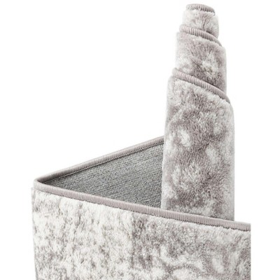 Light Gray Rectangular Stain-Resistant Indoor Area Rug