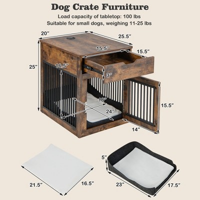 costway-2-in-1-furniture-dog-crate-with-drawer-wired-wireless