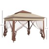 TiramisuBest 11'x11' Outdoor Pop-Up Gazebo,Removable Zipper Netting & 2-Tier Soft Top for Patio/Backyard/Garden/Camping (Coffee) - 4 of 4