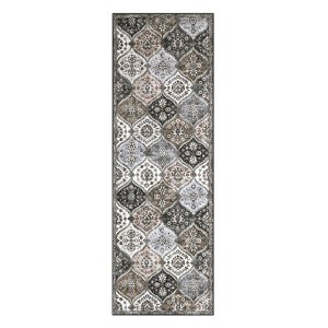 Washable Vintage Floral Living Room Bedroom Rugs, Distressed Print Farmhouse Carpet for Dining Room Kitchen, Retro Accent Home Decor Rugs - 1 of 4