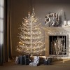 White Pre-Lit Snow Flocked Aspen Fir Christmas Tree, Warm White LED Lights, Branch Tips, Metal Stand, Holiday Home Décor - Cuddlewood - 2 of 4