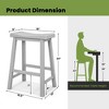 Costway Set of 2 Saddle Bar Stools Counter Height Dining Chairs with Wooden Legs Black/Gray/White - 3 of 4