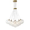 Dewdrop  Modern Luxury Style Sphere Pendant Chandelier 13 Light High Transparency Glass Iron Copper Finish ETL for Dining Room - 2 of 4