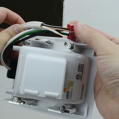 White Tamper-Proof Flat Panel TV Cable Organizer Kit