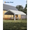 13x25 Ft Carport with 4 Windows, Car Port with 220g PE Tarp, 10 Sandbags,2 Roll-Up Doors for Full-Size Pickups, Bass Boats, Tractors, and SUVs - 4 of 4