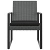 vidaXL Garden Dining Chair Set of 2 Dark grey and black - 3 of 4